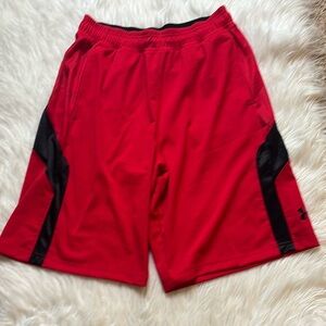 Under Armour Men's Basketball Shorts in Red and Black, Size Large